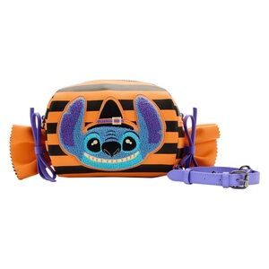 Disney Loungefly Crossbody Bag Lilo And Stitch Striped Halloween Candy Wrapper
